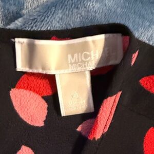 Michael Kors Black and Pink Polka Dot no sleeve with tie around waist